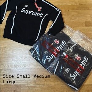 Supreme Black Zip-Up Jacket with White Accents